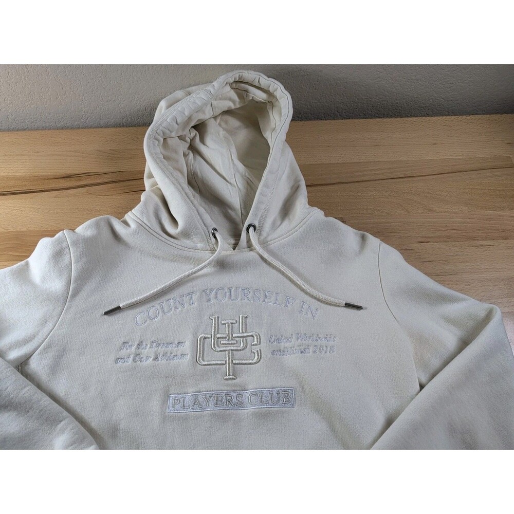 Original Favorites Players Club Hoodie Small Ivory Reverse Weave Organic Cotton